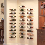 Wall Mounted Wine Rack: Metal Wall Mount Wine Bottle Holder - for Wine Cellar Home Kitchen Bar Decor - 4Pcs