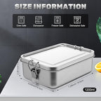 Umigy 8 Pcs Stainless Steel Food Containers 1200ml Metal Bento Lunch Box Stainless Steel Food Storage Containers, Lockable Clips to Leak Proof, Reusable Dishwasher Snack Boxes for Work