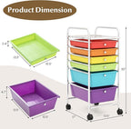 GOFLAME 6-Drawer Rolling Storage Cart, Multifunctional Art Craft Organizer Cart, Mobile Utility Storage Cart with Removable Drawers & Lockable Wheels, Craft Cart for Home Office, School, Multicolored