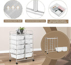 RELAX4LIFE Rolling Storage Cart with 10 Drawers - Craft Storage Cart with Lockable Wheels,Utility Cart, Art Cart Organizer for Crafting Storage, Studio, Office, Home, School Rolling Drawer Cart