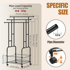 Freestanding Towel Rack for Bathroom, 3-Tier Durable Black Metal Stand with Wheels and Basket, Towel Drying Rack, Multi-Use Blanket Rack for Indoor/Outdoor Bathroom