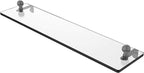 Allied Brass MA-1/22 Mambo 22 Inch Vanity Beveled Edges Glass Shelf, Matte Gray