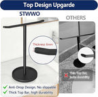 Hand Towel Holder, Stainless Steel Towel Holder Stand for Bathroom, Kitchen Countertop, T-Shaped Hand Towel Rack Stand, Black
