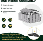 8 x 12 FT Resin Outdoor Storage Shed, All-Weather Plastic Garden Shed with Floor, Lockable Doors & Windows, Plastic Tool Shed for Poolside, Backyard, Patio