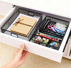 3 Pack Office Drawer Organizer, Desk Drawer Divider Tray, Metal Mesh Desktop Basket, 6 Compartments Pen Storage Box for Makeup, Stationery, Office Supplies & Accessories, Kitchen(Black,3 Size)