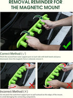 Magnetic Ski Holder for Side of Car – Rig Strips Magnetic Snowboard Mount – Prevent Ski and Snowboard from Tipping Over – Protects Vehicle from Scratches - Snowboard Accessories (Green)