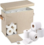 Toilet Paper Storage Basket, Collapsible Rolling Storage Bin Toilet Paper Holder for Bathroom, Tissue Toilet Paper Storage Cabinet with Wheel for Bathroom Organizer Container Dressers or Cabinets