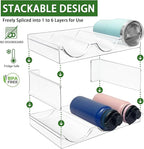 3 Pack Water Bottle Organizer, Stackable Kitchen Home Organization and Storage Rack, Plastic Cup Storage Organizer for Kitchen Cabinet Cupboard Organizer and Storage Cup Rack for Counter
