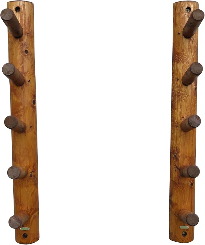 10-Place Wall-Mounted Ski Log Racks - Skis Wall Mount Garage Racks, Indoor & Outdoor Vertical Ski Holders for Walls, Hangers for Skis Indoor Storage Rack, Garage Hanging Rack - Canyon Brown