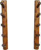 10-Place Wall-Mounted Ski Log Racks - Skis Wall Mount Garage Racks, Indoor & Outdoor Vertical Ski Holders for Walls, Hangers for Skis Indoor Storage Rack, Garage Hanging Rack - Canyon Brown