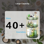 360 Rotating Makeup Organizer - Large Capacity Spinning Perfume & Cosmetic Skincare Holder for Vanity & Countertop (Gem Green, 3 Tier)