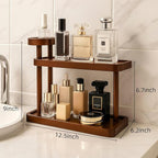 Bathroom Countertop Organizer,Vanity Organizer and Storage for Cosmetic Skincare Perfume, Ideal Storage Solution for Perfumes, Cosmetics, Spices, Handmade Toys, Office Supplies. (Brown)