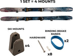 Horizontal Wall Ski Holder – Space-Saving Ski Wall Mount for Garage & Home Storage | Holds 1 Pair of Skis | Mountain, Snowflake & No Design Styles (Gray, Snowflake | Without Gear Hook)