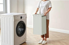 Laundry Hamper with Shelf, Laundry Basket 4 Section, Laundry Sorter with Pull-Out Removable Large Bags and Movable Wheels, Metal Frame, 4 x 15.87 Gallons (60L), White PF07XLW