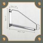 NEWRAIN Laundry Hanger, Wall Mounted Clothes Hanger with Swing Arm Holder Brass Hanging Drying Rack Space Saver,Chrome