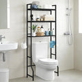 Over The Toilet Storage Over Toilet Rack Bathroom Organizer 3 Tier Toilet Shelf with 4 Hooks and Toilet Paper Holder Freestanding Bathroom Stand Over Toilet Save Space, Black