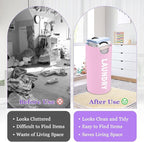 2Pcs Foldable Pink Laundry Basket for Family, 95L Portable Laundry Baskets with Aluminum Handles, Multi-functional Dirty Clothes Hampers for Dorm, Travel, Pink