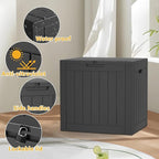 30 Gallon Resin Deck Box Outdoor Storage Box for Patio Furniture,Outdoor Cushions,Garden Tools and Pool Supplies,Waterproof,Lockable(Black,30Gallon)