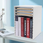 LOYALHEARTDY Vertical Desktop Sorter, 11 Adjustable, Letter-Size Compartments, PVC Organizer for Home Office and Classroom