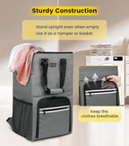 Vorspack Laundry Bag Backpack - Extra Large Laundry Bags with Shoulder Straps Heavy-duty 2 in 1 Laundry Hamper Basket for College Dorm Camp Laundromat Room Essentials - Grey