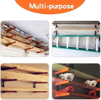 Ultrawall Wall Mount Wood Organizer and Lumber Storage Metal Rack for Shed, Workshop, Garage with 3-Level (Black-4 Pack)