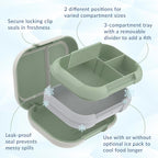 Bentgo Chill Max Leak-Proof XL Lunch Box - Included Ice Pack Keeps Food Cold; 5-Cup Capacity for Adults & Ages 8+, 3 or 4 Compartment Bento Box, BPA-Free, Dishwasher Safe (Clay Green & Gray)