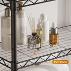 3-Tier Over The Toilet Storage Shelf,Heavy Duty Adjustable Metal Bathroom Rack with Toilet Paper Holder & Hooks,Space-Saving Organizer for Bathroom,10”D x 24”W x 66”H,Black
