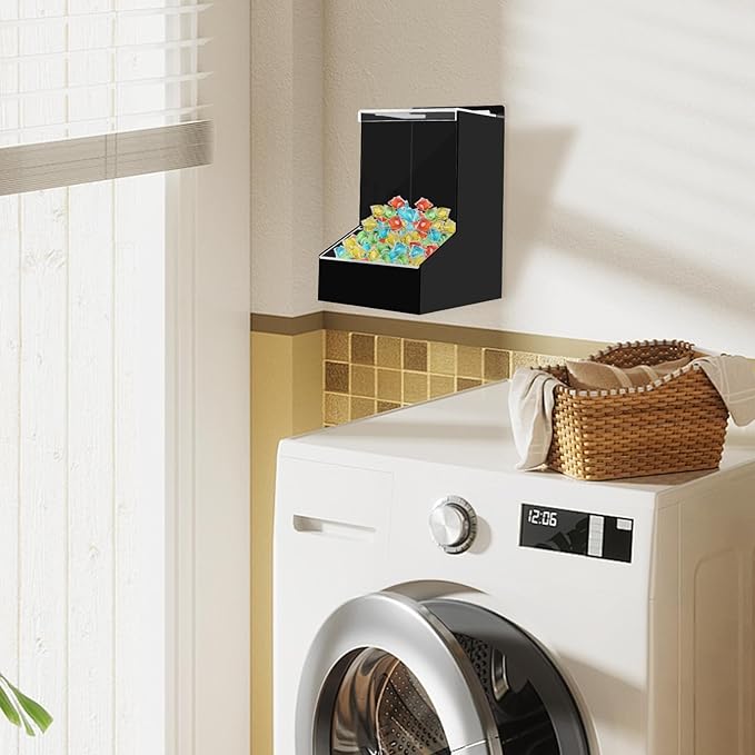 Candy Dispenser Countertop with Lids,Acrylic Laundry Pods Dispenser,Wall Mounted Storage Dispenser for Laundry Room Pantry Office Store