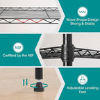 PayLessHere | 6-Tier Wire Shelf | 23"x13"x59" | Black | Adjustable Racks | Heavy-Duty Storage Shelves, Holds Upto 1500 lbs | Rust-Resistant, No-Tool Assembly | for Home, Garage Shelving