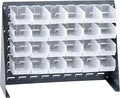 Quantum Storage Systems QBR-2721-210-24CL Ultra Bin Complete Bench Rack Package with 24 Ultra Bins, 27" x 8" x 21" , Clear