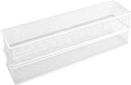 Annova Mesh Stackable Drawer Cabinet and Shelf Organizer Bins Storage Basket School Office Supply Holder Tray- Set of 2 (White, 3x12x2 Inch)