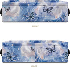Toilet Paper Baskets Collapsible Storage Bin Rectangular Decorative Basket for Organizing Toilet Paper Basket for Bathroom Living Room Countertop Decor, Butterfly Marble Blue Violet