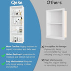14x36 Recessed Medicine Cabinet, Medicine Cabinet No Mirror, 304 Stainless Steel Medicine Wall Niche with 4-Tiers Shelves, Matte White