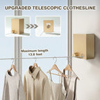Retractable Clothesline, Retractable Clothesline Indoor, Laundry Line Retractable, Not Sagging, Suitable for Balconies, Courtyards, Laundry Rooms, RVs, Yachts, etc