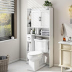 Over The Toilet Storage Cabinet, Farmhouse Storage Cabinet Over Toilet with Barn Door，Home Space-Saving Toilet Rack, for Bathroom, Restroom, Laundry