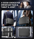 Fireproof Document Box with Lock, Hard-Shell Fireproof Safe for Home Documents, Portable Travel Fire Proof File Box for Passport Laptop Certificates, Black