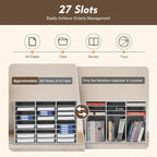 27 Compartments Literature Organizers Office Mailbox with Adjustable Shelves+Gloves, Paper Storage Cabinet for Office, Home, Classroom, Mailrooms Organization