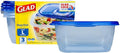Glad GladWare Deep Dish Food Storage Containers with Lids, Large Rectangle BPA Free Plastic for Soups Salads and Meal Prep, Lock Tight Seal, Microwave Dishwasher Safe, 64 Oz, 3 Count