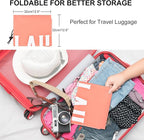 2 Pack XL Travel Laundry Bag, Machine Washable Dirty Clothes Organizer, Large Enough to Hold 4 Loads of Laundry, Easy Fit a Laundry Hamper or Basket (Light Pink + Light Blue)