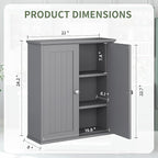 Meilocar Bathroom Wall Cabinet, Bathroom Cabinet Wall Mount, Over Toilet Space Saver Storage Cabinets Wall Mounted, Wood Medicine Cabinets with Doors, Grey