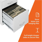 2 Drawer Locking Filing Cabinet | Pre-Assembled Steel Construction | Space-Saving Design is Perfect for Home and Small Office | Letter-Size | Assembled in North America