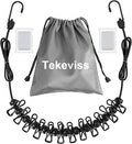 Travel Clothesline,Retractable Clothesline,Travel with Retractable Portable Clothesline (Including 2 Compressible Towels) 12 clothespins, Suitable for Indoor and Outdoor, Outdoor Camping use (Black)