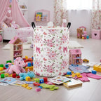 Baby Laundry Basket Baby Nursery Hamper Kids Laundry Basket Toy Storage Bin for Boys Room Decor Gift Baskets for Bedroom Bathroom(Bowknot Flower)