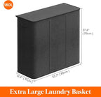 Lifewit Triple Laundry Hamper with Lid and Removable Laundry Bags, Large Collapsible 3 Dividers Dirty Clothes Basket with Handles for Bedroom, Laundry Room, Closet, Bathroom, College, 180L Dark Gray