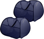2 Pack Collapsible Foldable Laundry Baskets, 90L Large Durable Mesh Pop Up Hampers for Bedroom, Bathroom, Dorm, Laundry Room, Travel - Navy