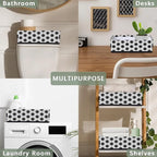 Soccer Small Bathroom Basket Toilet Tank Topper Paper Basket, Sport Themed Soccer Fabric Storage Organizer Bin Small Baskets Decor for Bathroom Counter, Shelf, 2 Pack