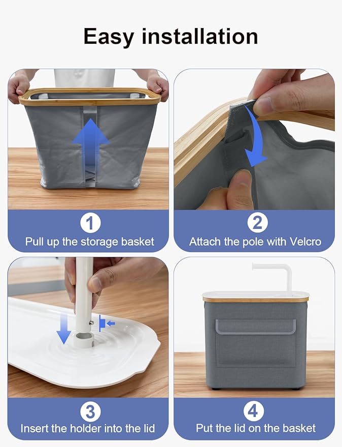 Toilet Paper Storage Basket Holder Holds 9-12 +1 Rolls Elegant Multi-Functional Bathroom Toilet Paper Holder Stand Storage Organizer Waterproof with Tray Hold Phone Wet Wipes Gray