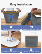 Toilet Paper Storage Basket Holder Holds 9-12 +1 Rolls Elegant Multi-Functional Bathroom Toilet Paper Holder Stand Storage Organizer Waterproof with Tray Hold Phone Wet Wipes Gray