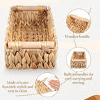 Toilet Paper Storage Basket Wicker Bathroom Basket Water Hyacinth Counter Organizer Toilet Tank Top Storage Shelf Cute Woven Scalloped Decor for Living Room Home Bathroom