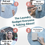 GorillaLine Retractable Clothesline, Indoor and Outdoor, Heavy Duty Wall Mounted Laundry Line, Space Saving Drying Rack for Towels, Sheets and Clothing, Stainless Steel, for Bathroom, Balcony or RV